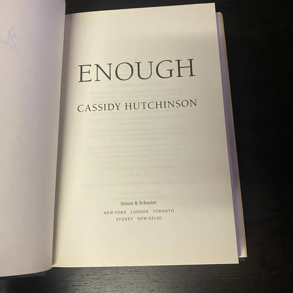 Enough by Cassidy Hutchinson (2023, Hardcover)
